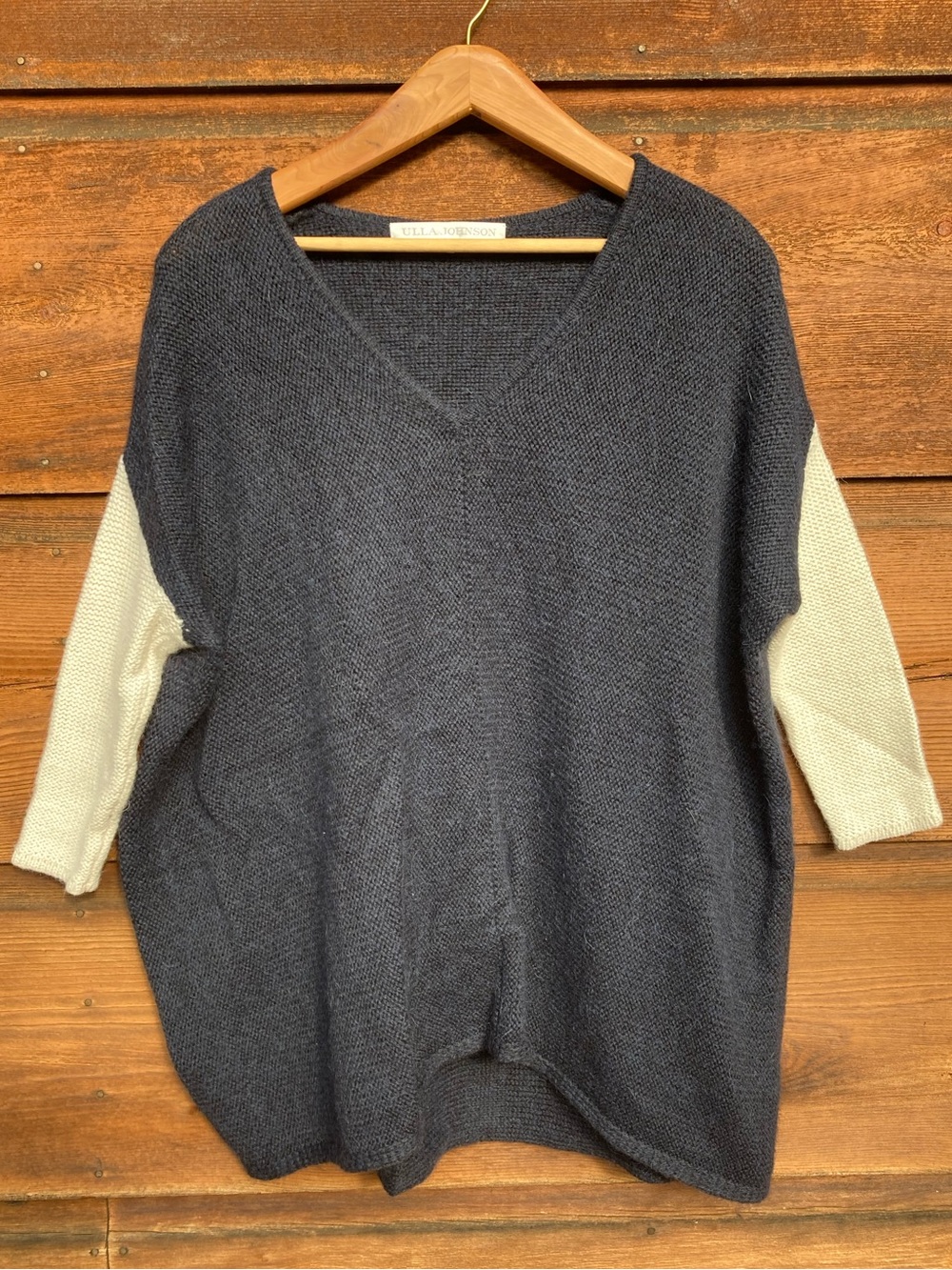 ULLA JOHNSON Oversized Wool Blend V-Neck Sweater
